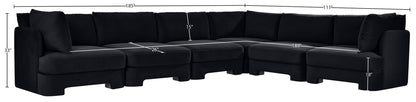 Hammond - Velvet Performance Fabric Upholstered 6 Piece Corner Sectional