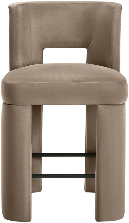Zuno - Velvet Performance Fabric Upholstered Counter Stool (Set of 2)