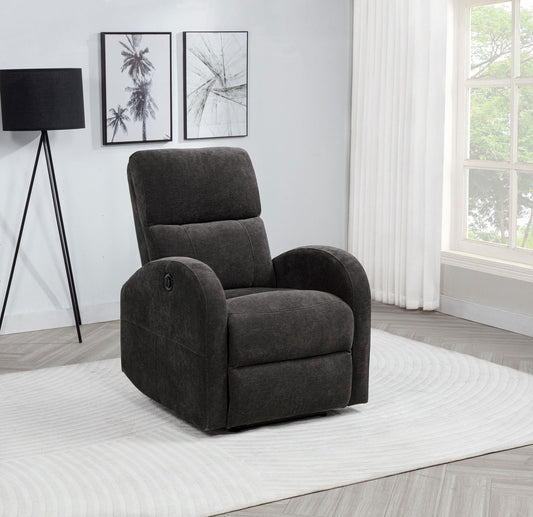 Grant Fabric Upholstered Power Recliner Chair Charcoal Grey