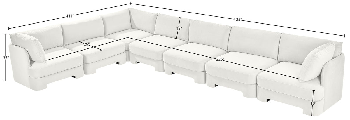 Hammond - Velvet Performance Fabric Upholstered 7 Piece Sectional
