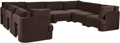 Hammond - Velvet Performance Fabric Upholstered 8 Piece U-Shaped Sectional