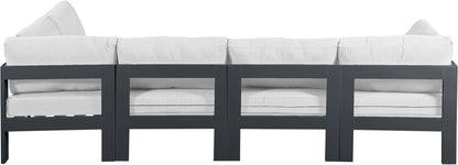 Nizuc - Outdoor Patio 5 Piece Modular Sectional With Gray Frame