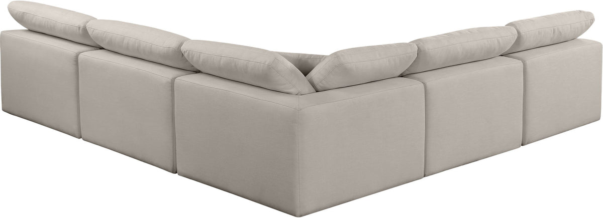 Comfy - 5 Piece Linen Modular Corner Armless Sectional