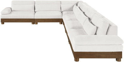 Turin - Chenille Fabric Upholstered Modular Sectional - Cream