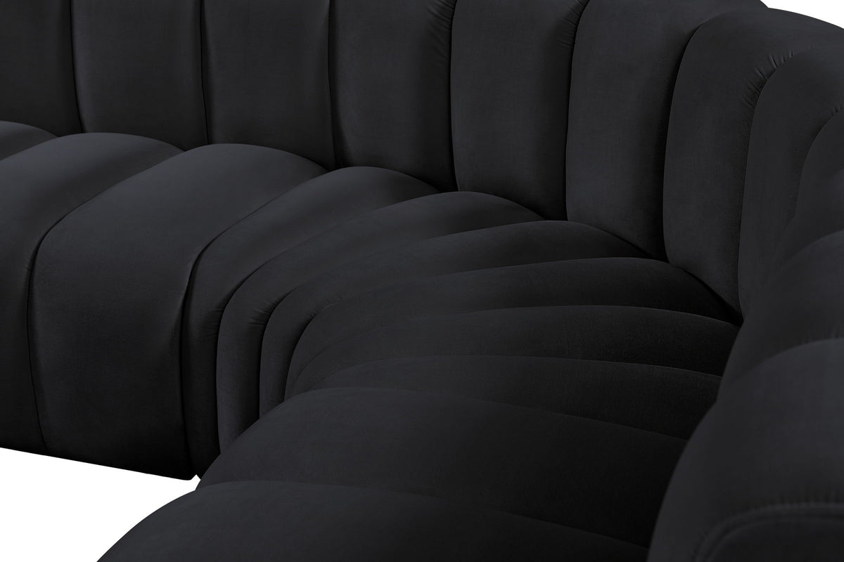 Arc - Velvet 7 Piece U-Shaped Modular Sofa