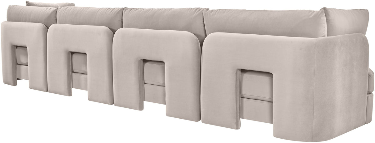 Hammond - Velvet Performance Fabric Upholstered 4 Piece Sofa