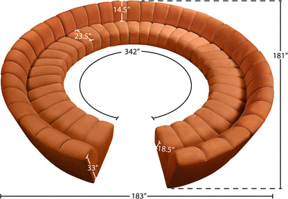 Infinity - 12 Piece Velvet Modular Sectional