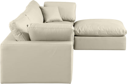 Comfy - 4 Piece Faux Leather Modular Sectional With Chaise