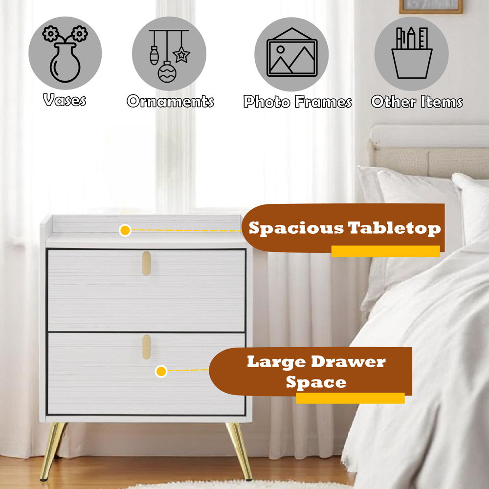 Zeena - Nightstand - White