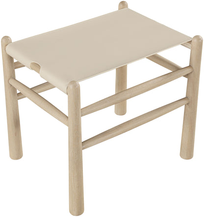 Santos - Faux Leather Upholstered Bench - Natural Frame