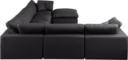 Comfy - 7 Piece Faux Leather Modular Sectional With Chaise