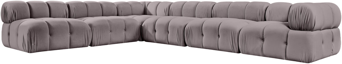 Orin - Velvet 6 Piece Modular L-Shaped Sectional