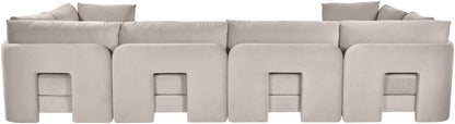 Hammond - Velvet Performance Fabric Upholstered 6 Piece U-Shaped Sectional