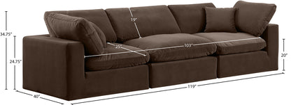 Comfy - Velvet Modular Sofa 3 Seats