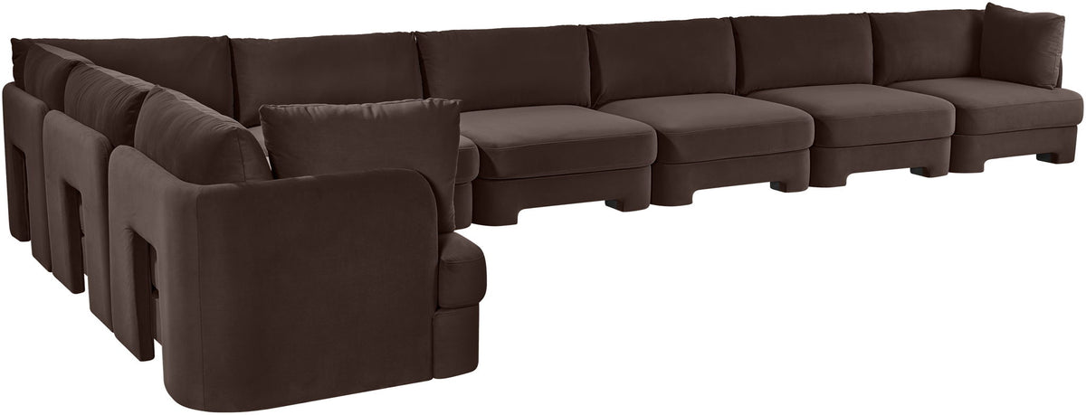 Hammond - Velvet Performance Fabric Upholstered 8 Piece L-Shaped Sectional