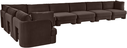 Hammond - Velvet Performance Fabric Upholstered 8 Piece L-Shaped Sectional
