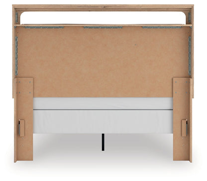 Kinlanni - 3 Pc. - Queen Upholstered Panel Bed, Dresser And Mirror - Tan
