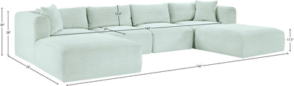 Shaggy - 6 Piece Modular Sectional With 2 Ottomans