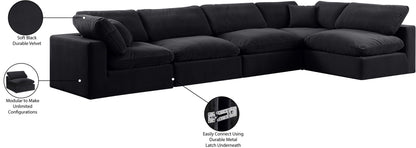Comfy - 5 Piece Velvet Modular Sectional