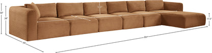 Shaggy - Fabric 6 Piece Modular Sectional With Chaise