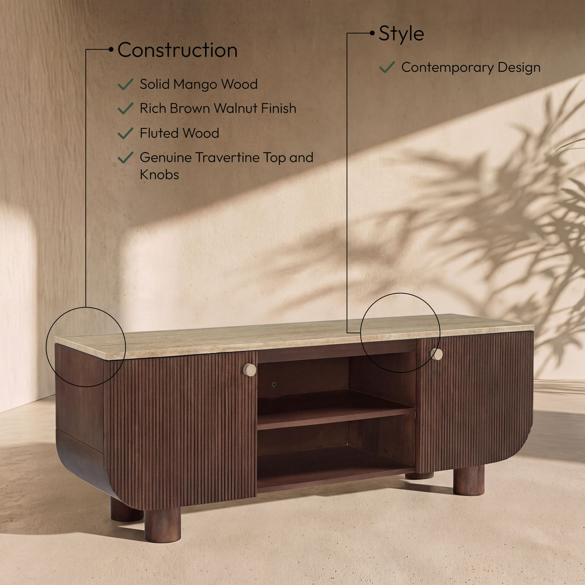 Cressa - Mango Wood Media Console