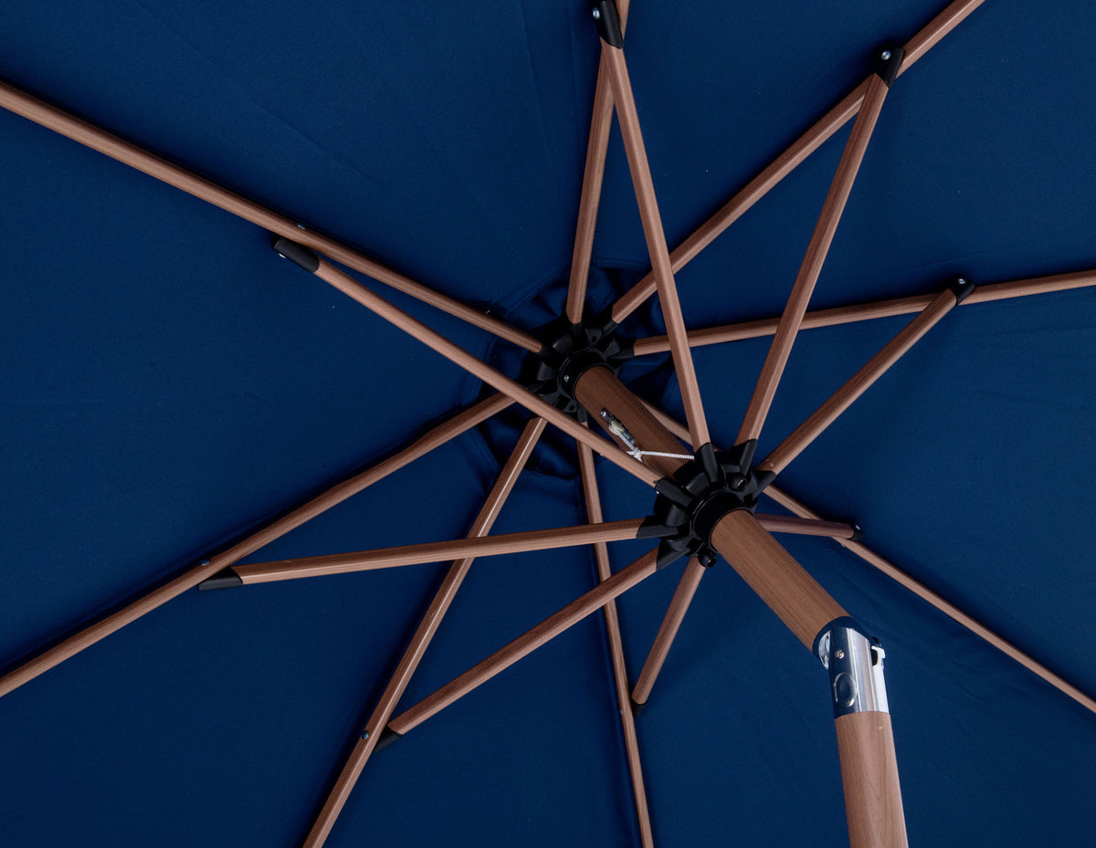 Fiji - Aluminum Patio Umbrella With Square Teak Base