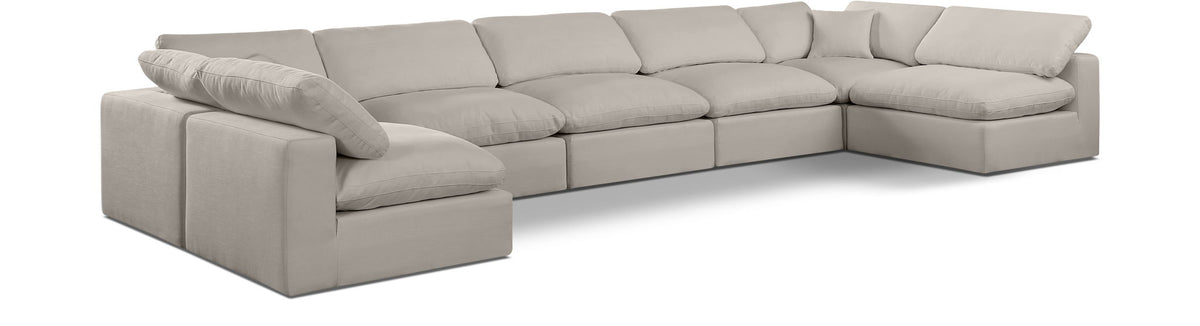 Comfy - 7 Piece Linen Modular Armless Sectional