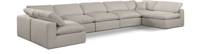 Comfy - 7 Piece Linen Modular Armless Sectional