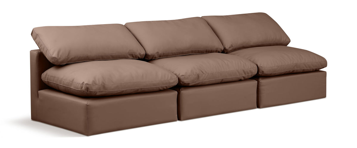 Indulge - Faux Leather 3 Seat Modular Armless Sofa