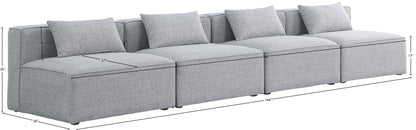 Cube - Linen Modular 4 Seat Armless Sofa