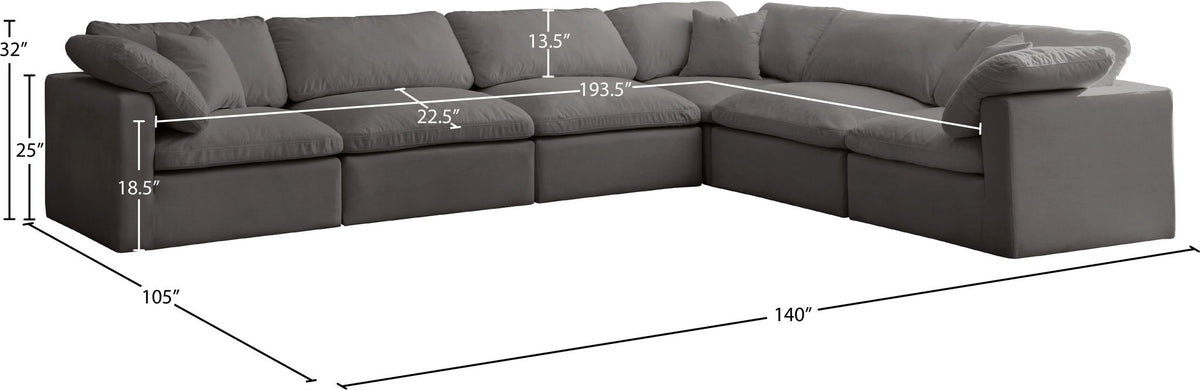 Plush - 6 Piece Modular Sectional
