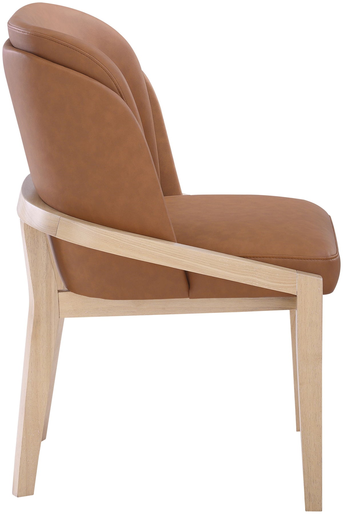 Navo - Faux Leather Upholstered Dining Chair - Natural Base
