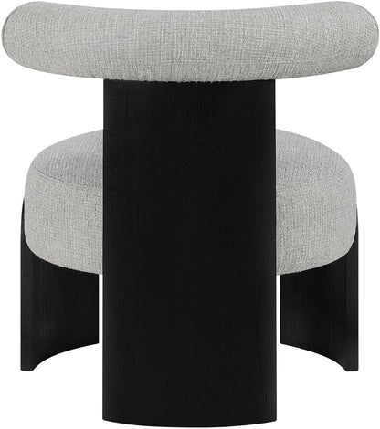 Calder - Linen Textured Fabric Upholstered Accent Chair - Painted Black Base