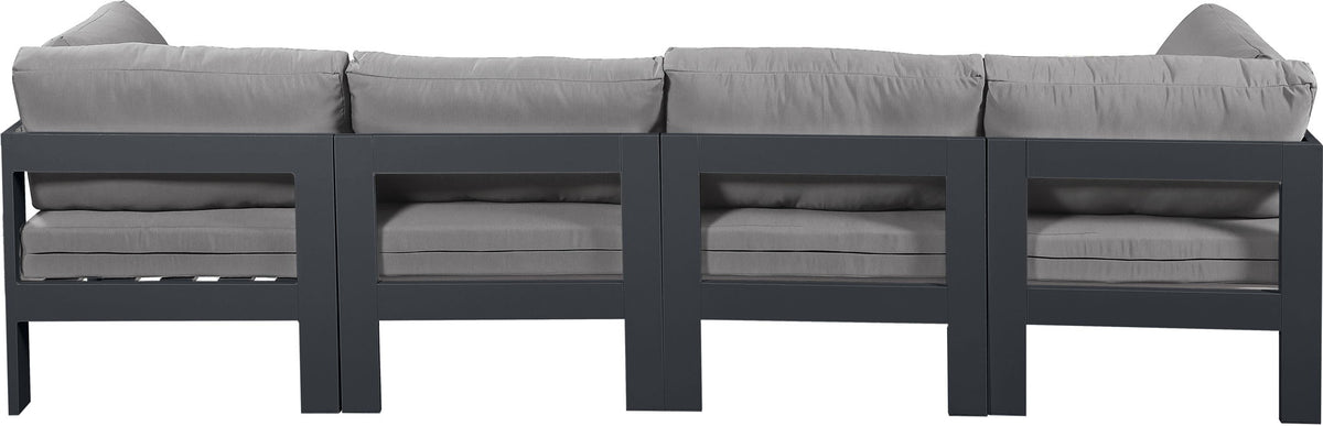 Nizuc - Outdoor Patio 4 Seat Modular Sofa With Gray Frame