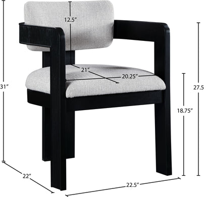 Sacha - Linen Dining Chair With Black Base (Set of 2)