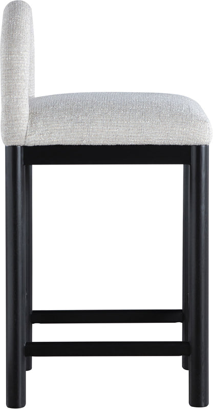Conrad - Linen Counter Stool With Black Legs