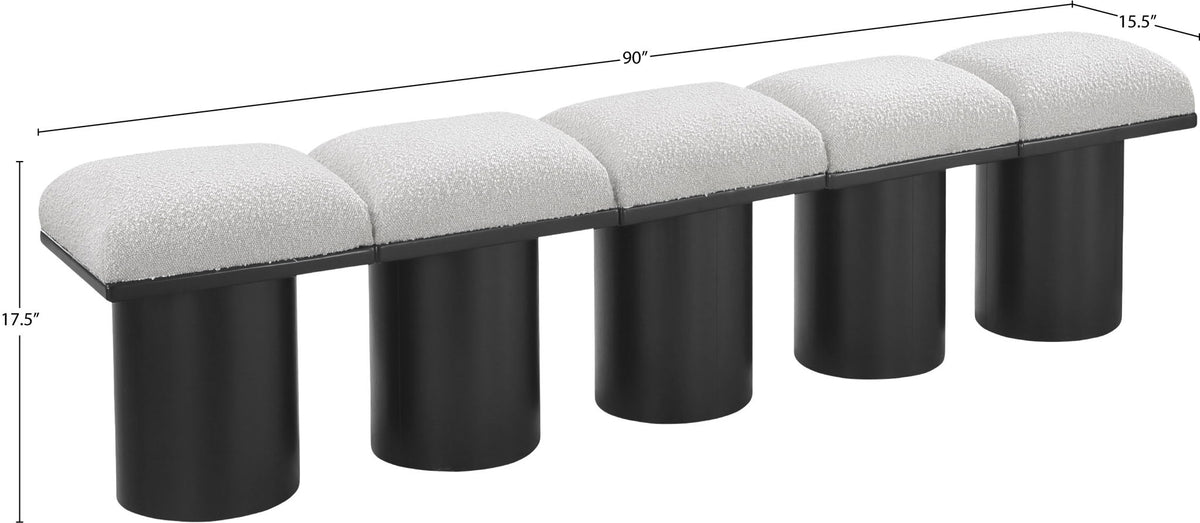 Pavilion - 5 Piece Modular Bench With Black Base