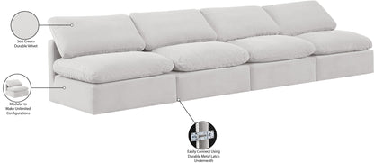 Indulge - Velvet 4 Seat Modular Armless Sofa