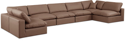 Comfy - 7 Piece Faux Leather Modular Armless Sectional