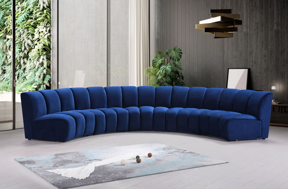 Infinity - 5 Piece Velvet Modular Sectional