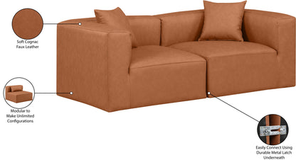Cube - Modular 2 Piece Sofa - Cognac