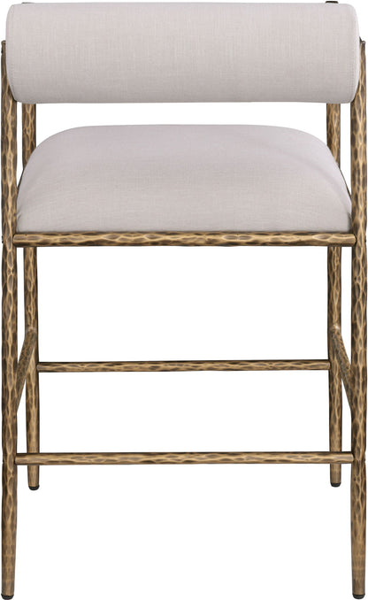 Axis - Linen Textured Beige Fabric Upholstered Counter Stool (Set of 2)