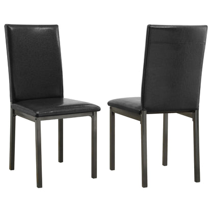 Garza Upholstered Dining Side Chair Dark Brown (Set of 2)