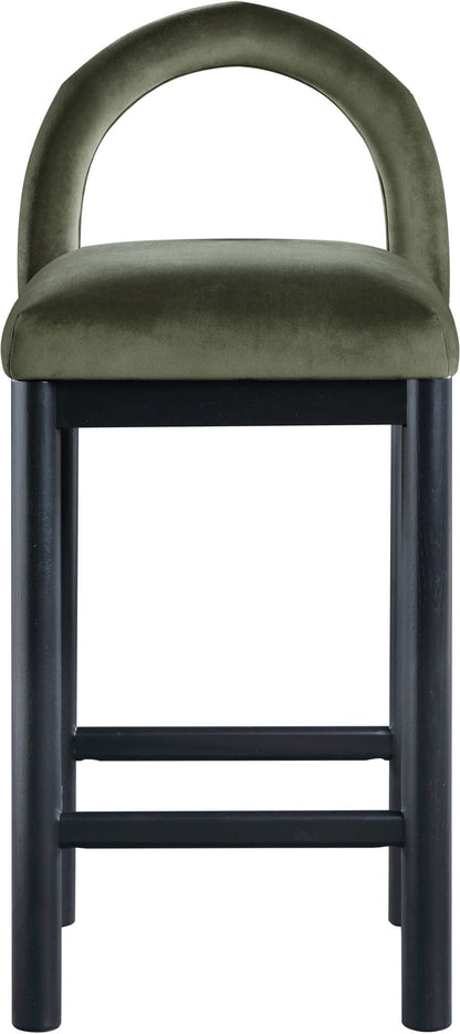 Conrad - Velvet Counter Stool With Black Legs