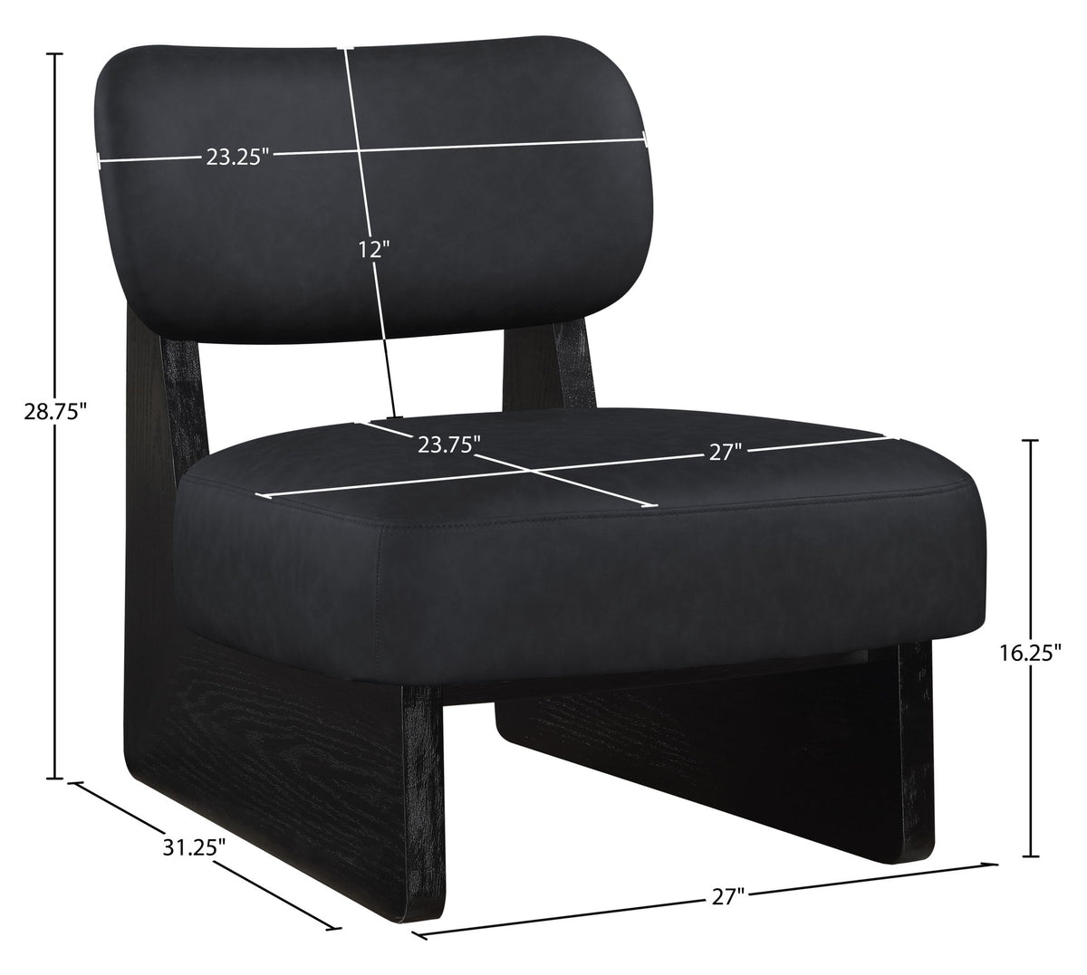 Vetra - Vegan Leather Upholstered Accent Chair With Black Base