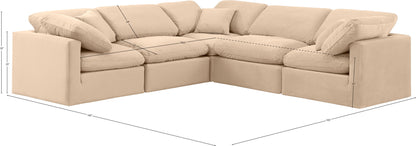 Indulge - Velvet 5 Piece Modular Corner Sectional