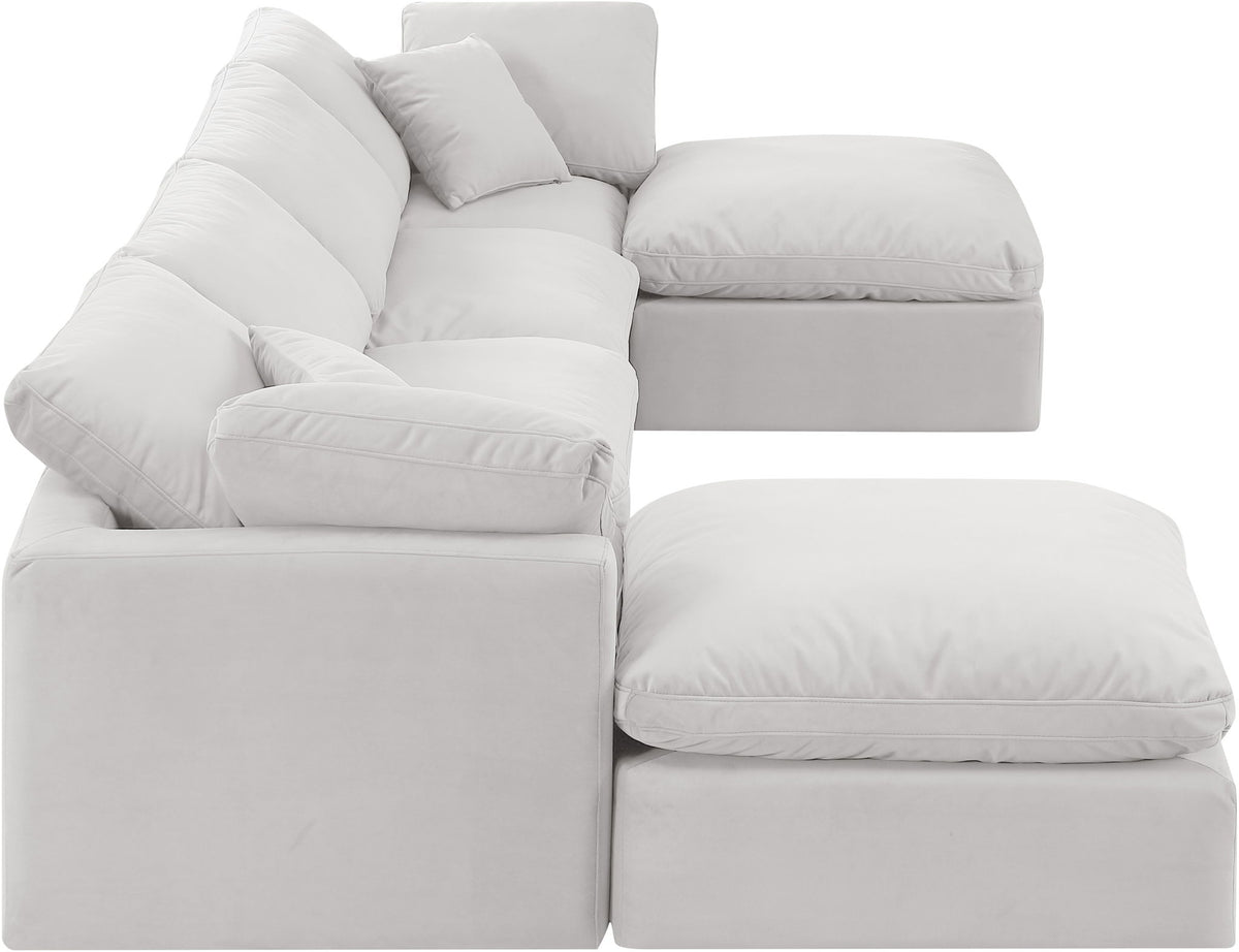 Indulge - Velvet 6 Piece Modular Double Chaise Sectional