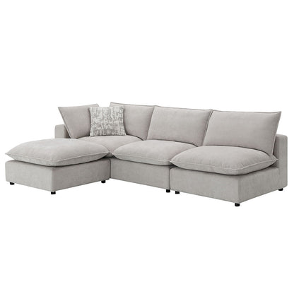 Marisa - Modular Left Facing Loveseat With 2 Pillows - Beige Boucle