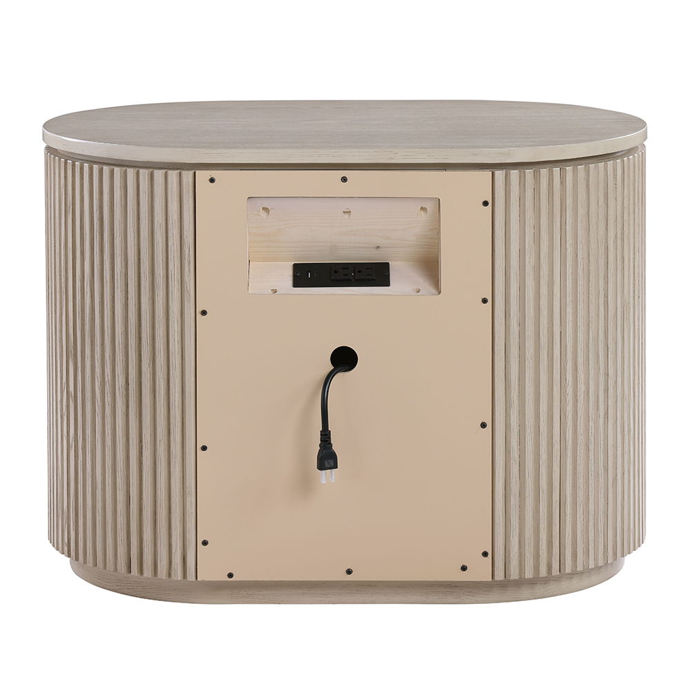 Leanna - Nightstand With USB Port - Light Oak