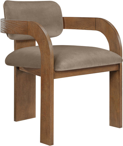 Cedra - Velvet Performance Fabric Upholstered Dining Chair (Set of 2) - Brown Frame